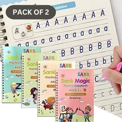 Magic Book Set of 2 ( 8 Book + 20 Refill+2 Pen+2 Grip)